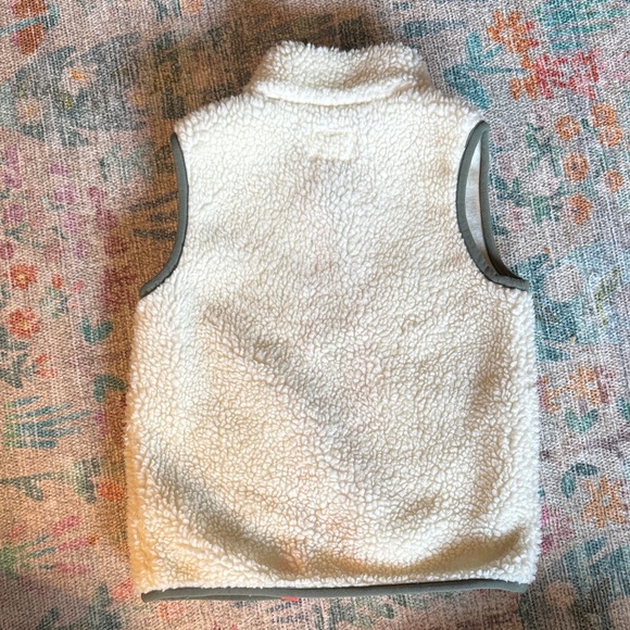 Crewcuts Sherpa Cream/Olive Green Kids 4/5 Vest Like New - Picture 6 of 6